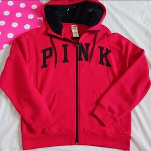 Victoria's Secret PINK Faux Fur Lined Full Zipped Jacket Size Medium